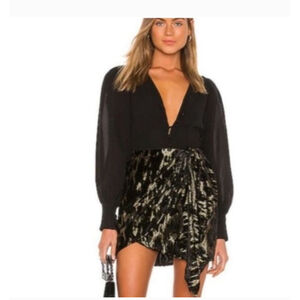 Women's Bardot Skirt, Size 10 Black and Gold